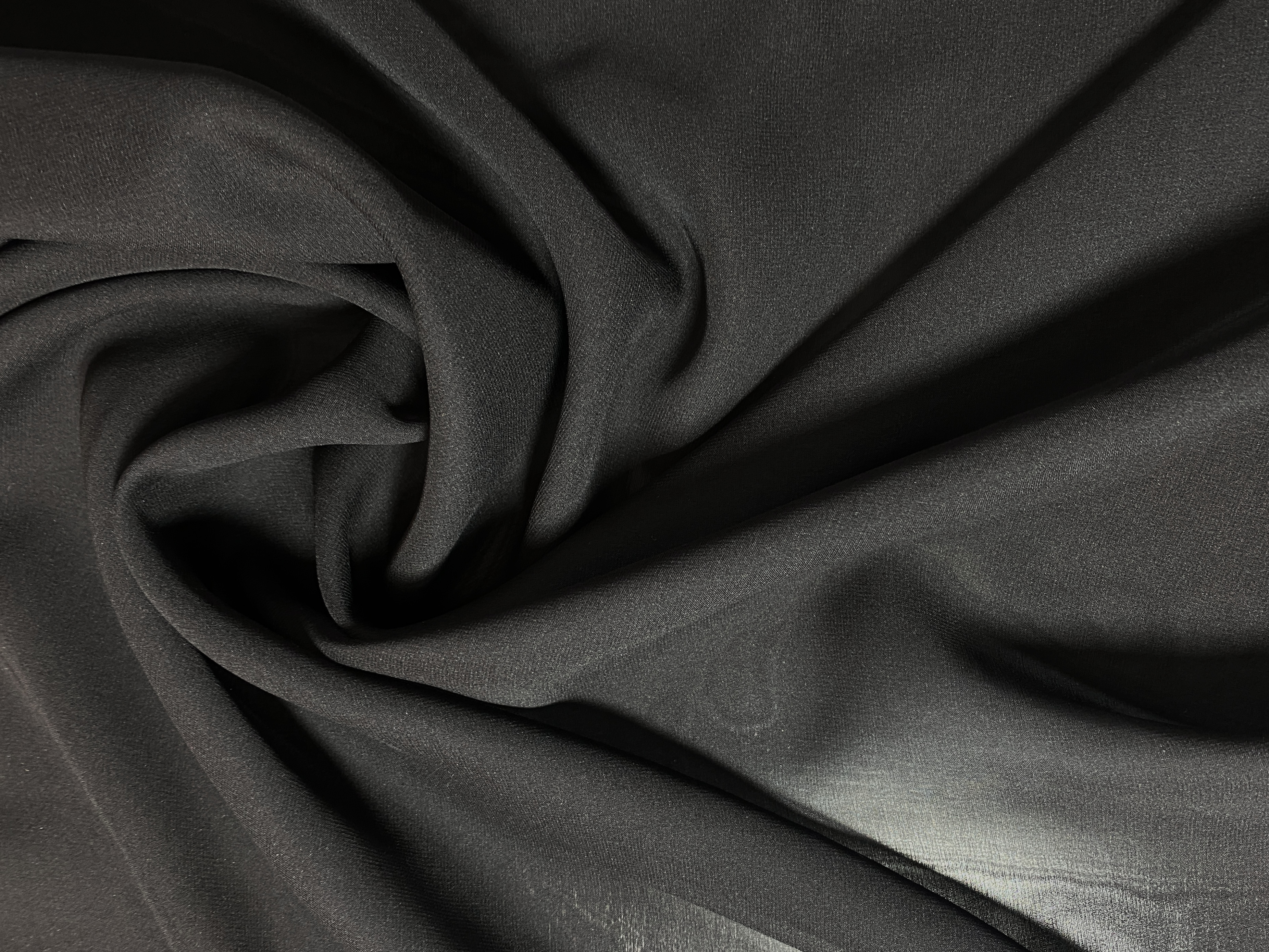 Seidenchiffon - schwarz
