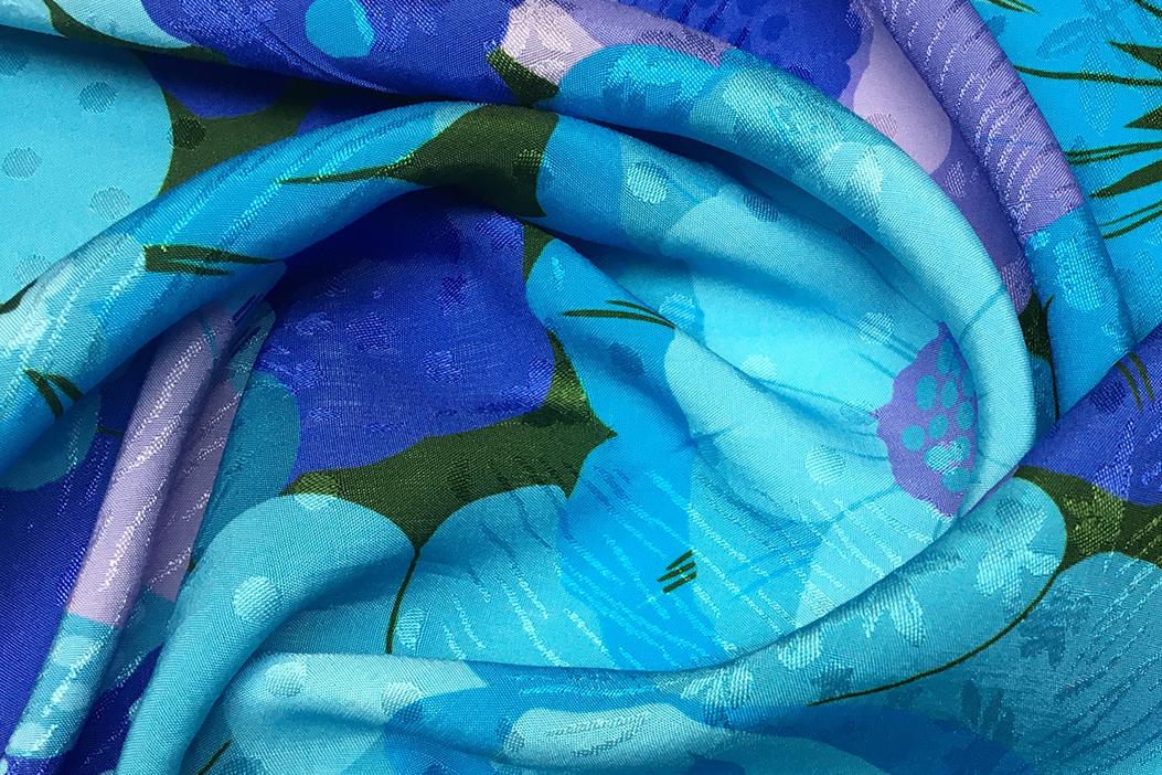 Viskoserapport - große Blüten, blau