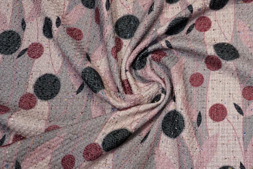 Baumwollmischung mit Pailletten - Retrodruck