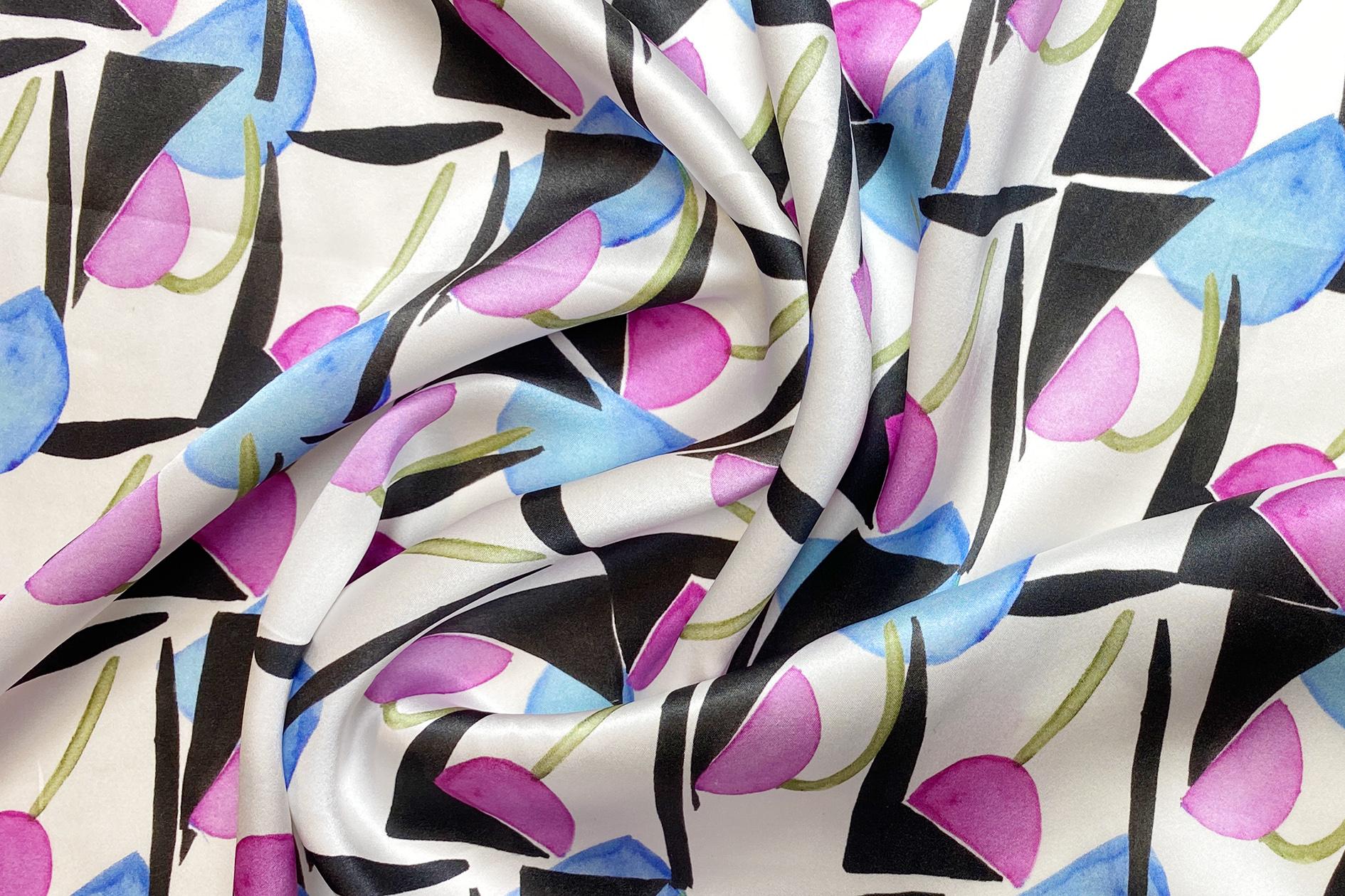 Seidensatin - geometrisches Muster