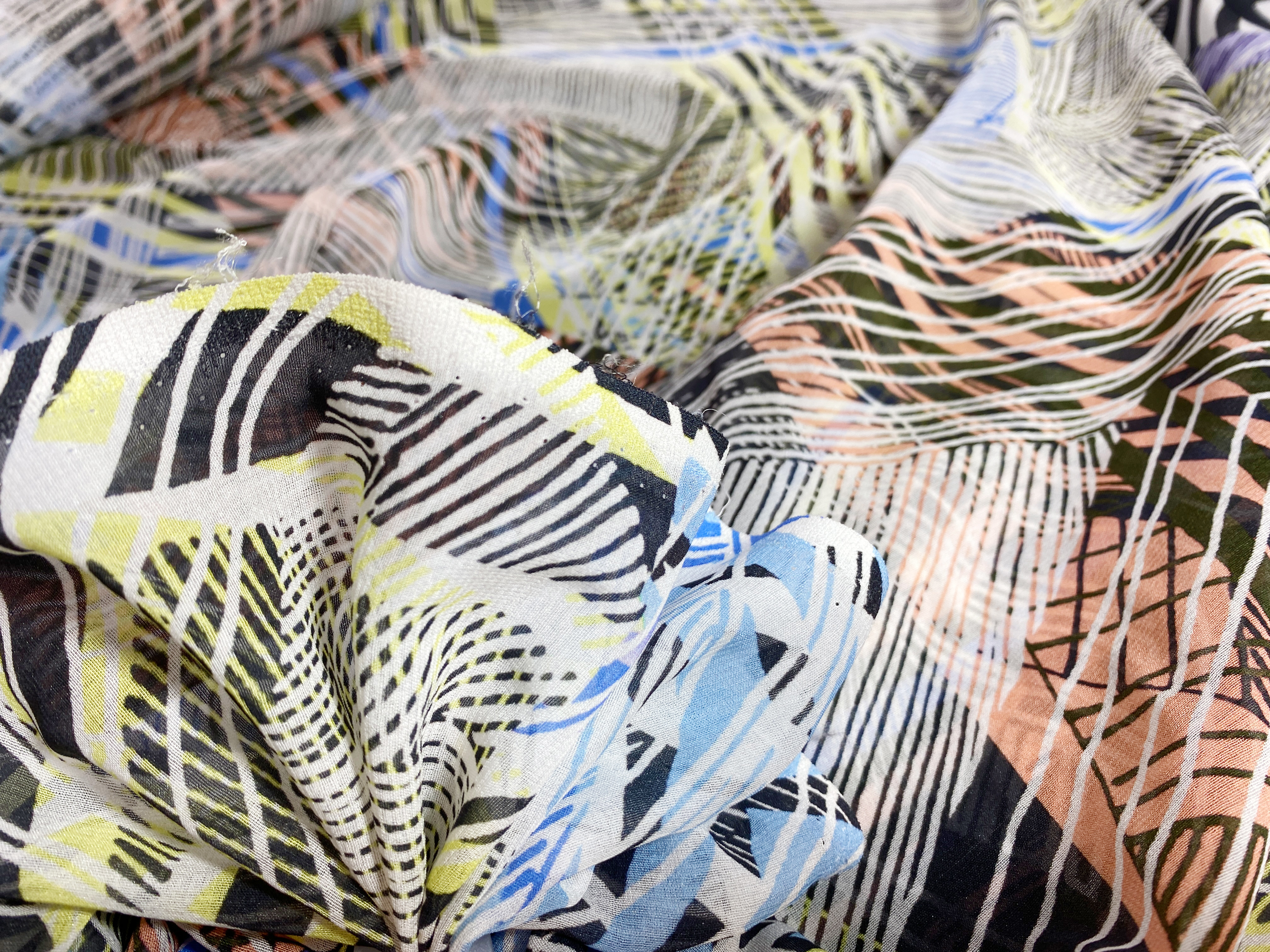 elastischer Chiffon abstraktes Muster