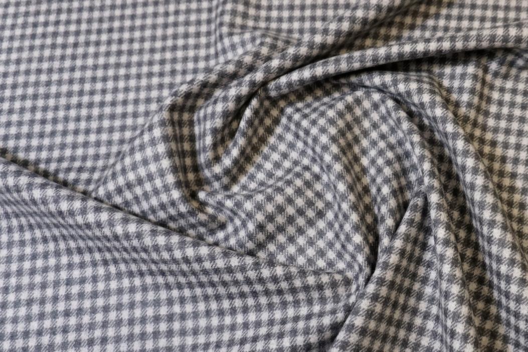 Schurwolle Vichykaro - Grautöne