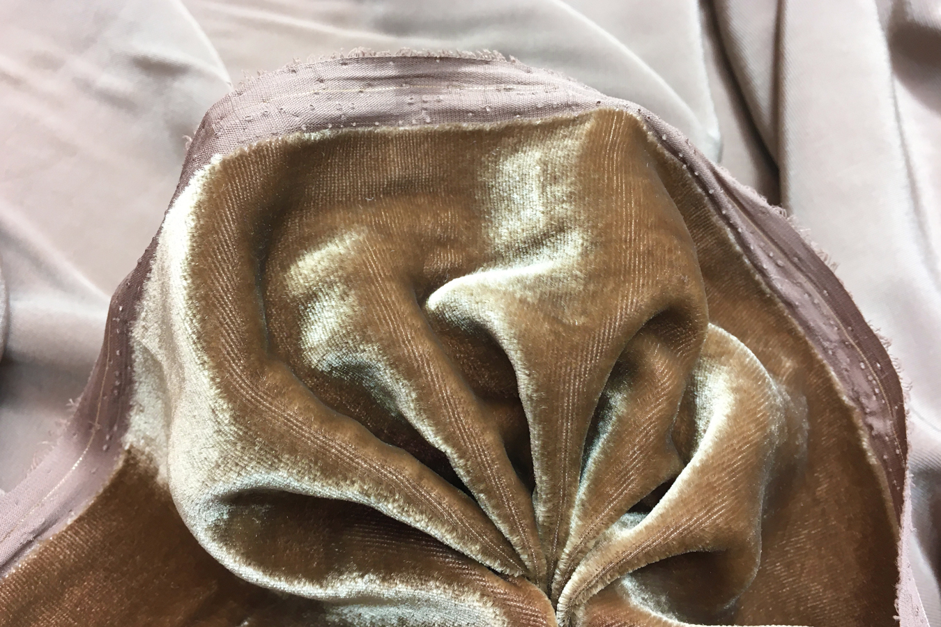 Seidensamt - dunkles beige