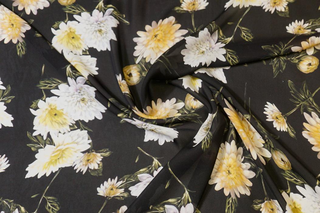 feiner Seidencrêpe - Dahlien