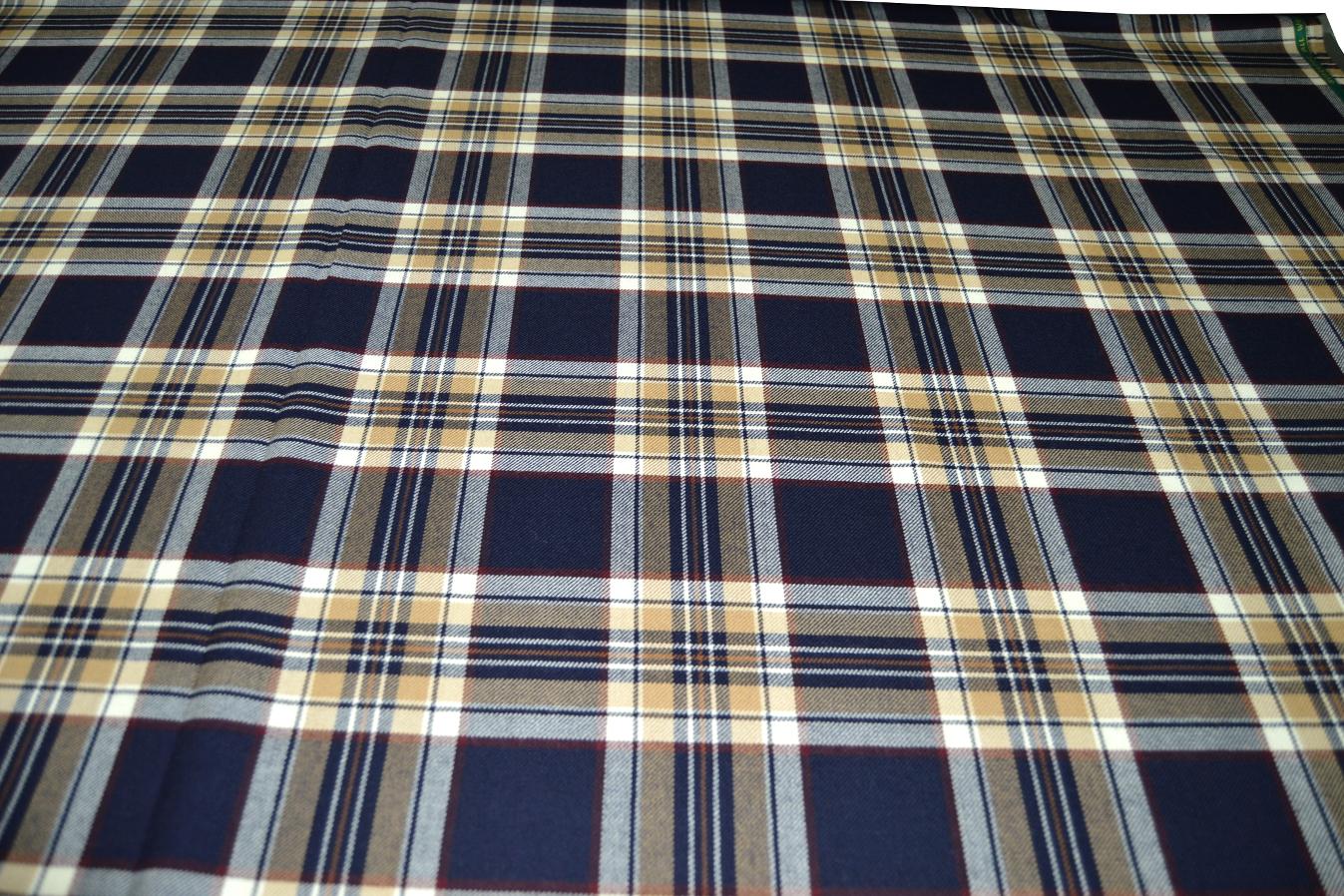 Tartan - dunkelblau-beige kariert