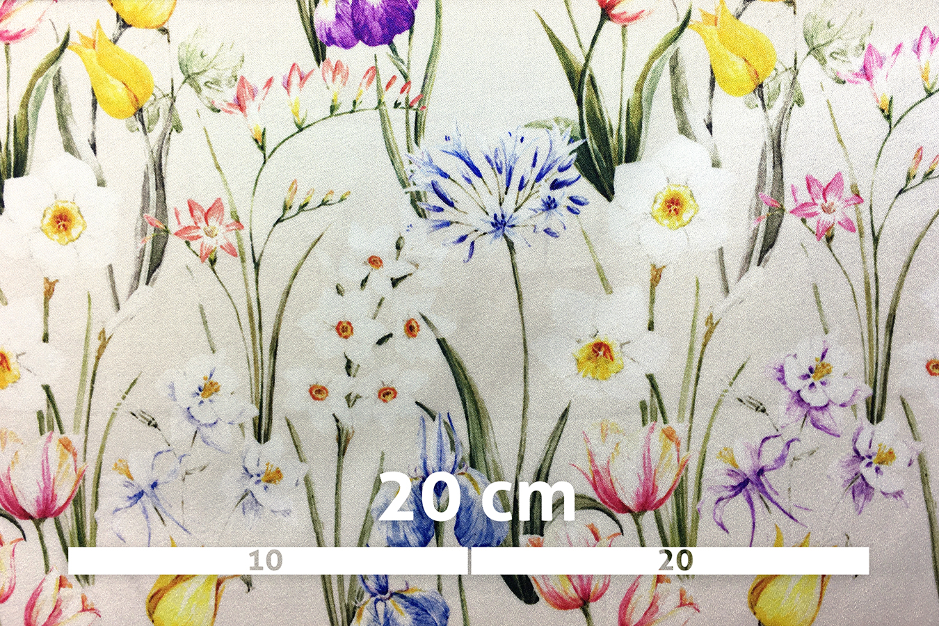 Elastische Seide - Frühlingsblumen