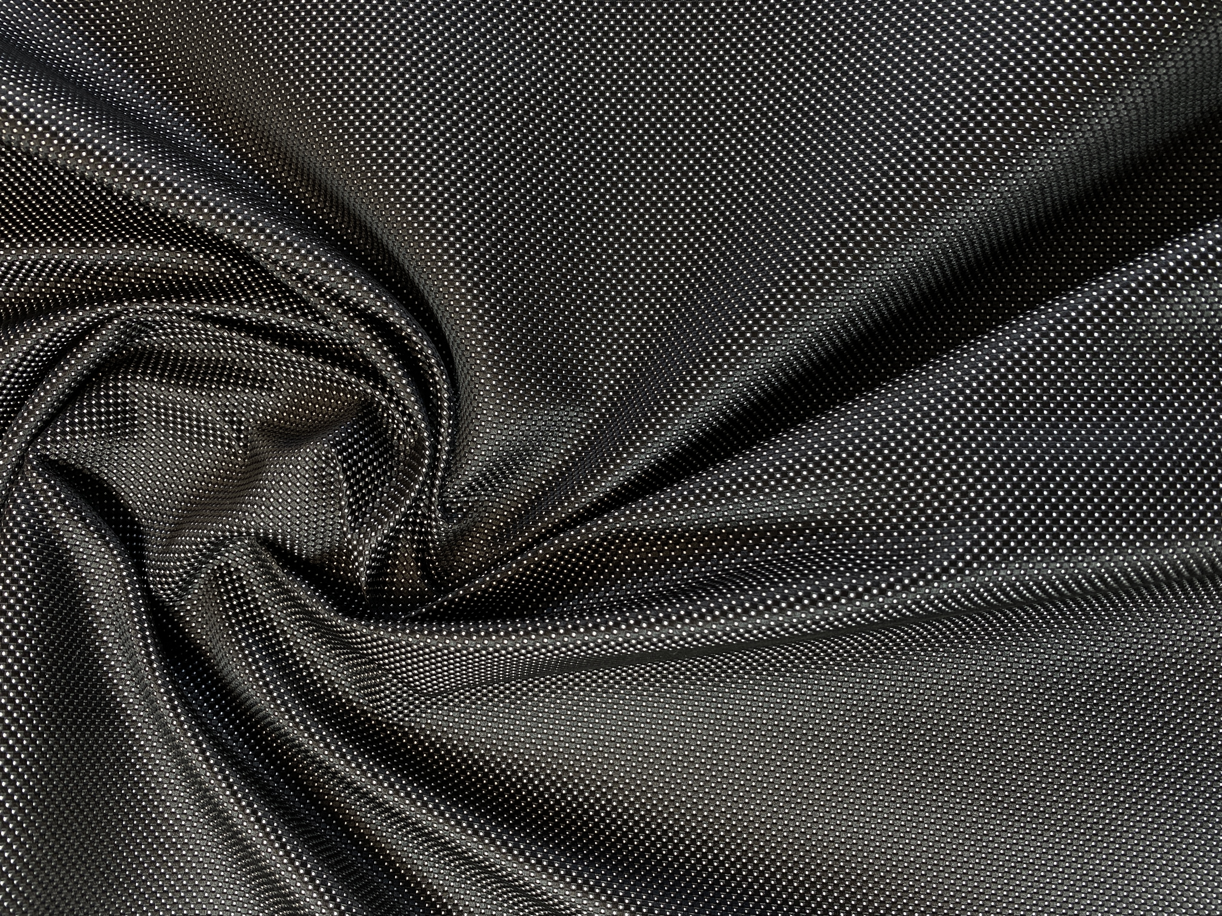 Kostümseide schwarz mit Minipunkten