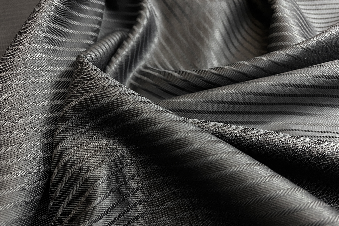 Baumwolle - Fischgrat, schwarz