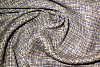 Schurwolle - beige und blau