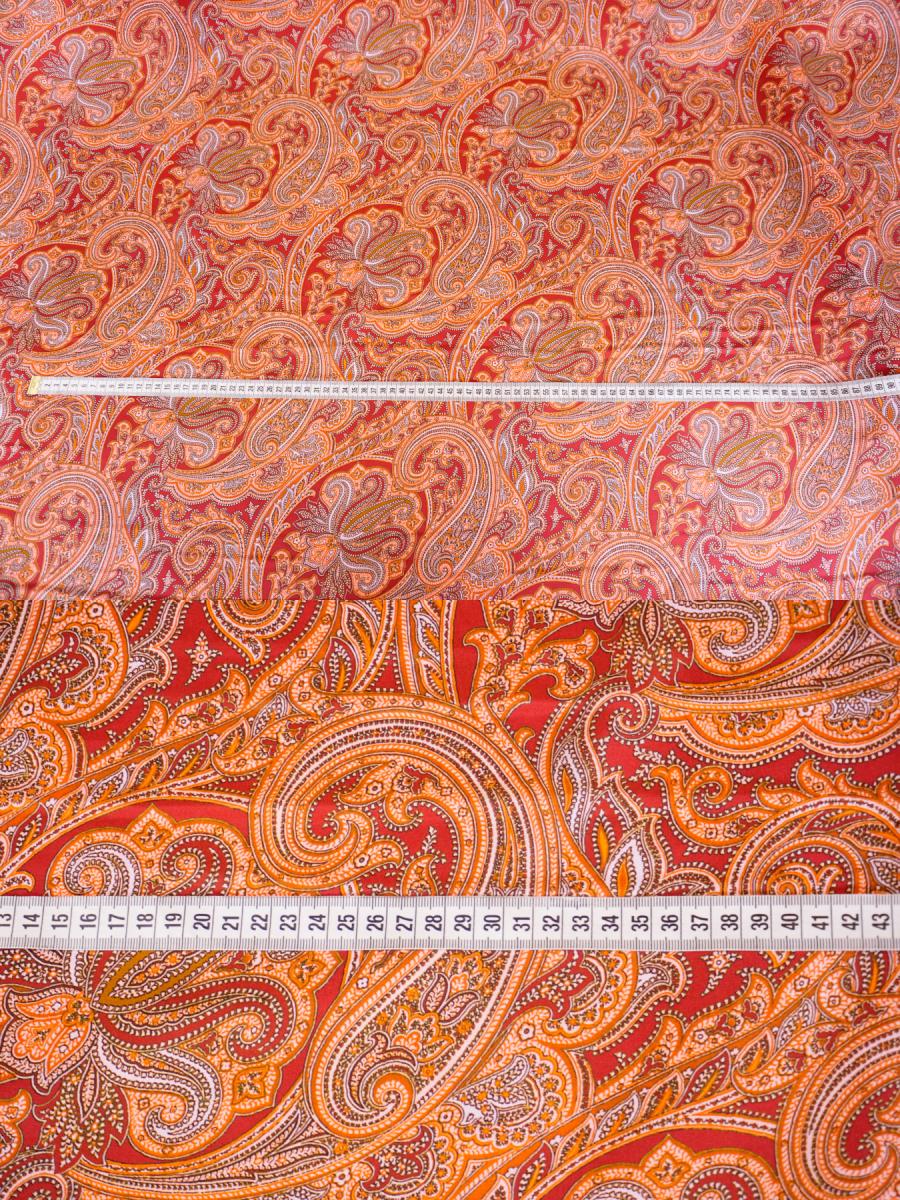 Seidencrêpe - Paisley, feuerrot