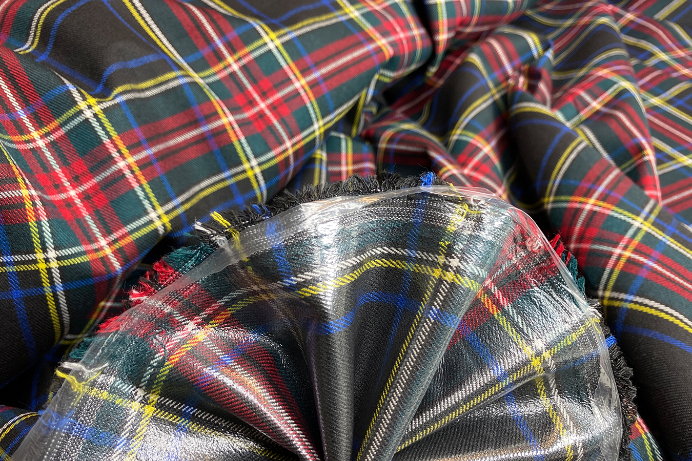 Regenmantelstoff - kariert