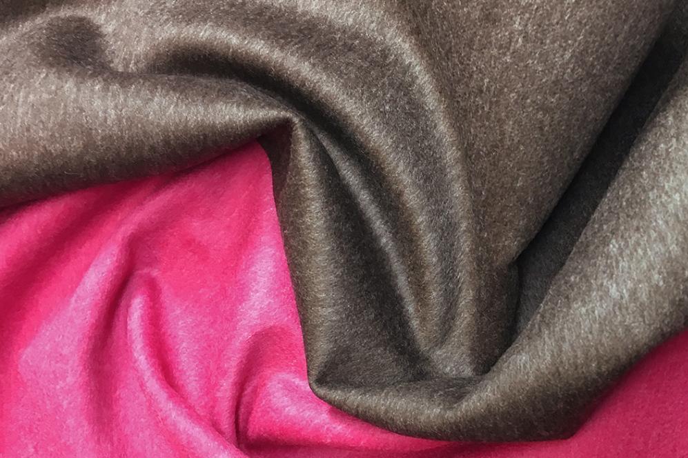 Kaschmir Doubleface - himbeer/braun