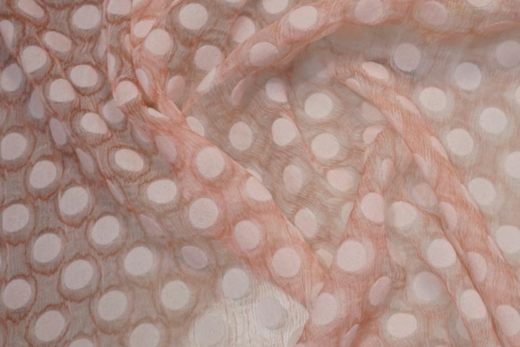 Seide mit Flockpunkten - rosa