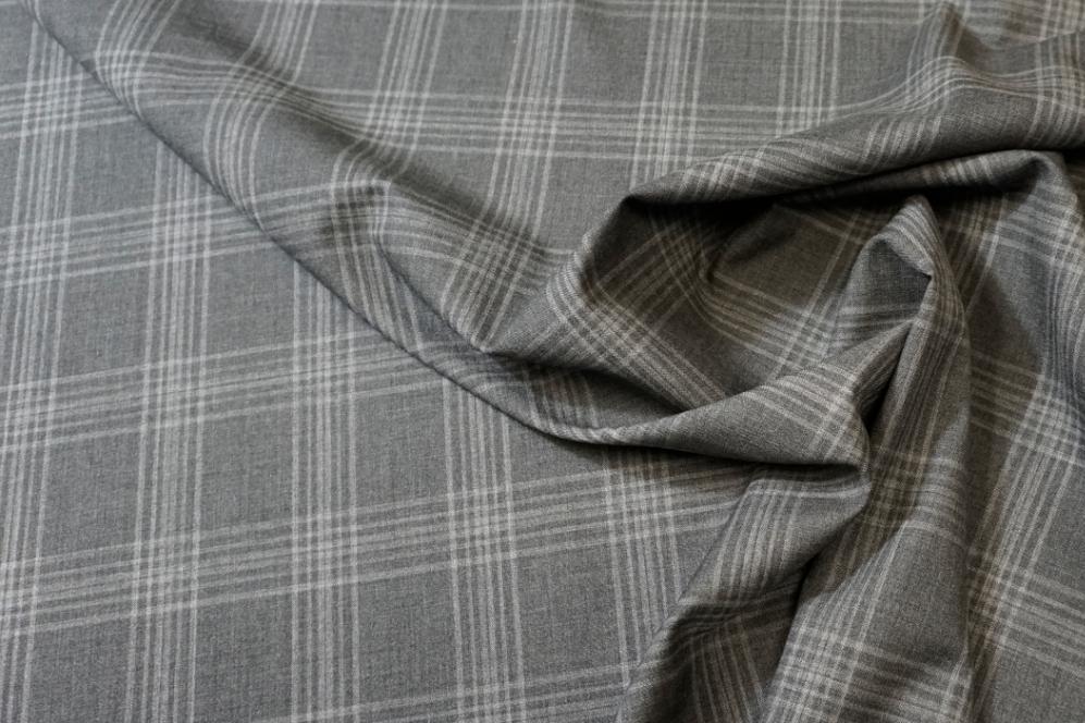 Schurwolle - Überkaro Grautöne