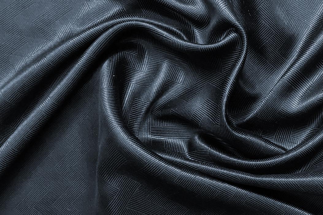 Seide - Zickzack, blauschwarz