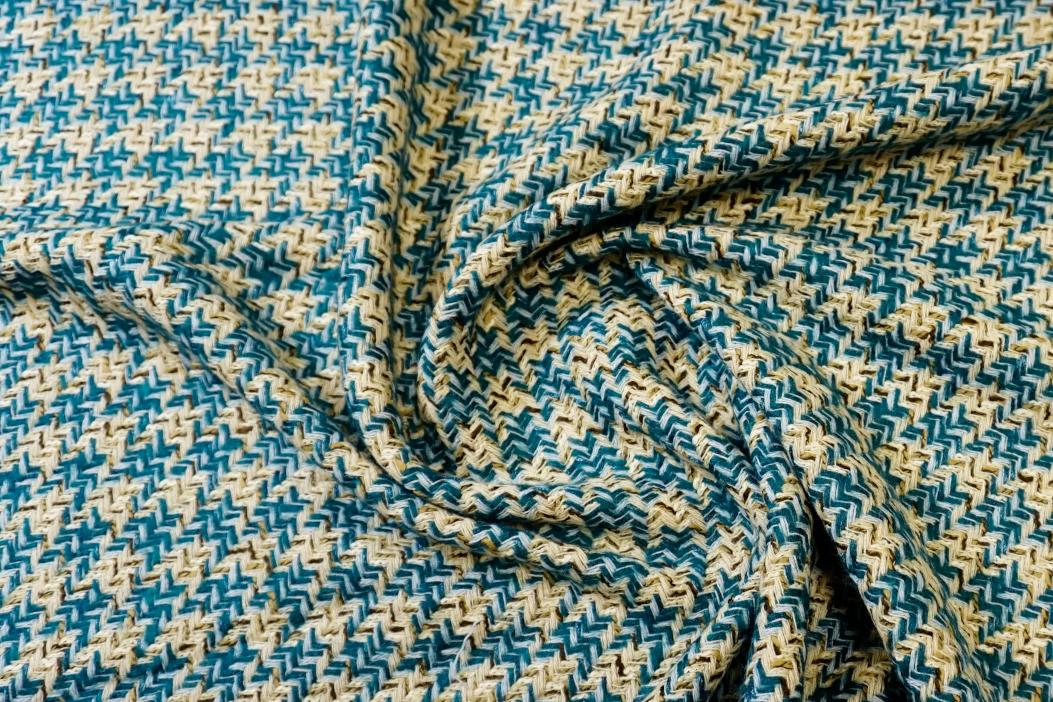 Schurwolle - türkis mit beige