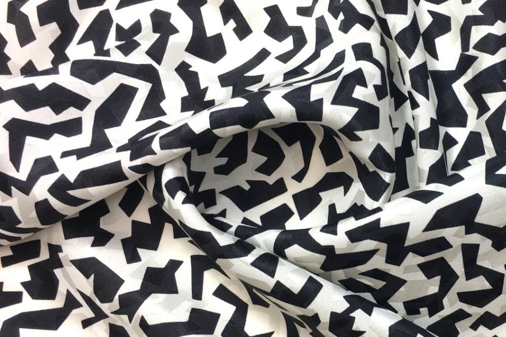 Seidenjacquard - schwarz-creme