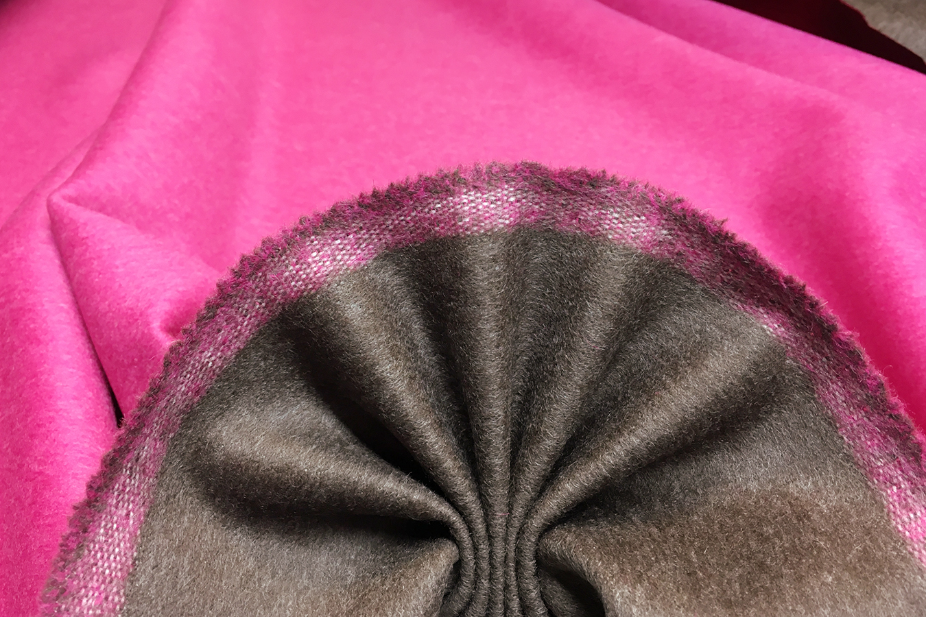 Kaschmir Doubleface - himbeer/braun