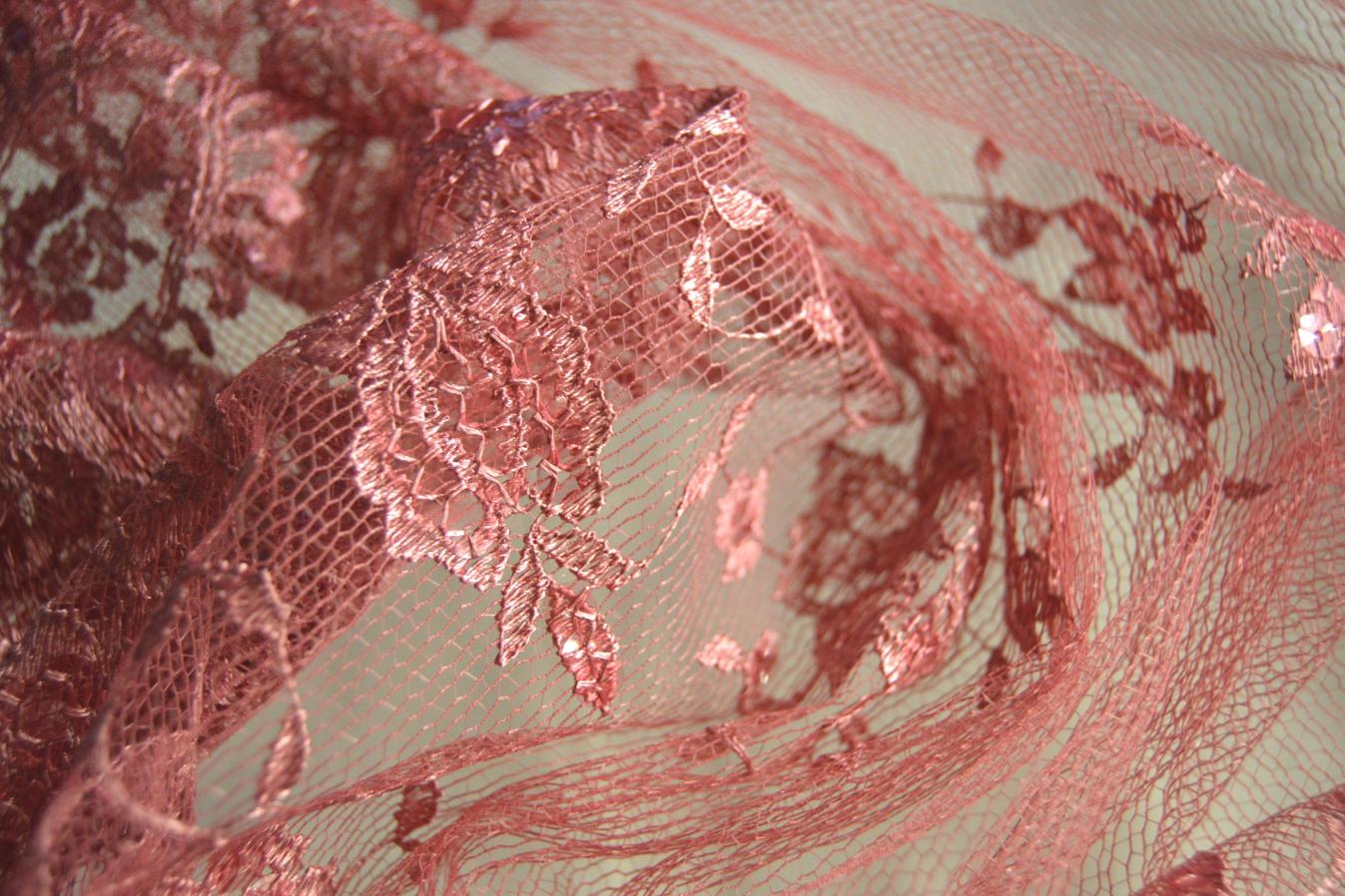 Spitze mit transparenten Pailletten