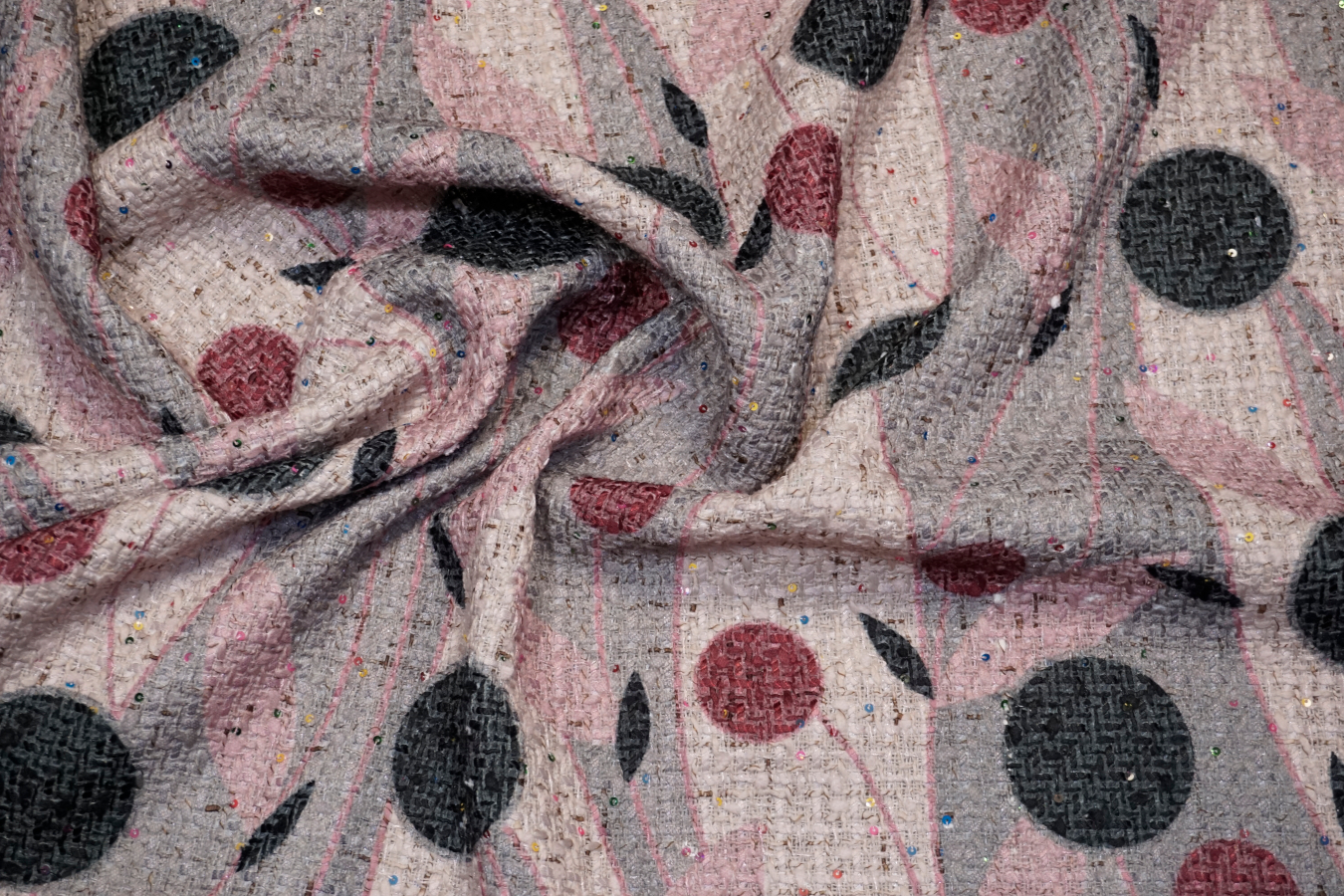 Baumwollmischung mit Pailletten - Retrodruck