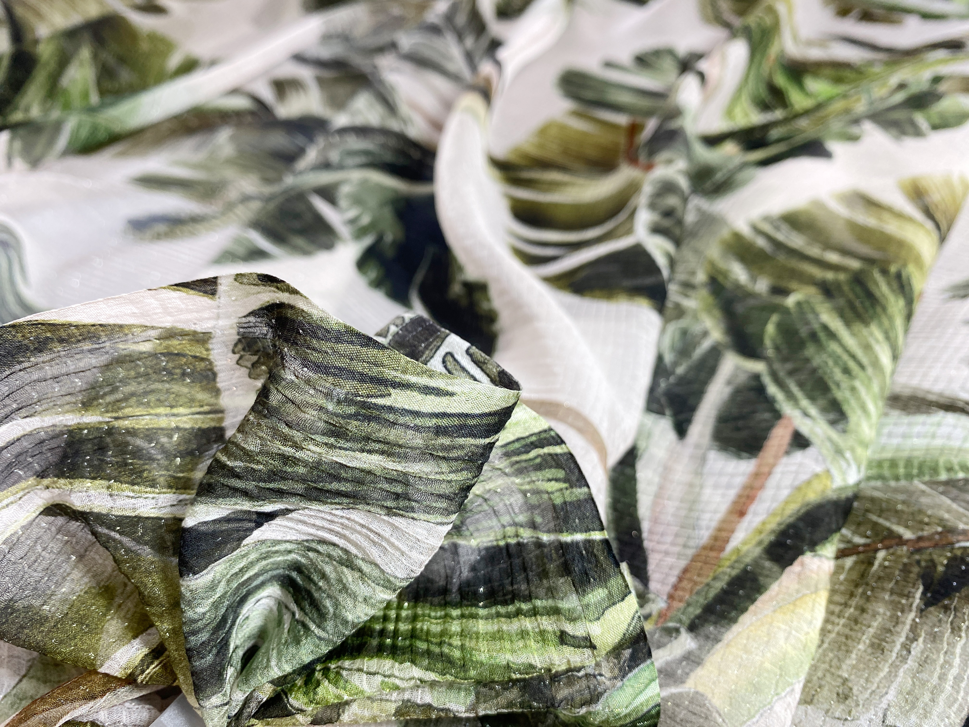 Chiffon Palmblätter mit Glitzer