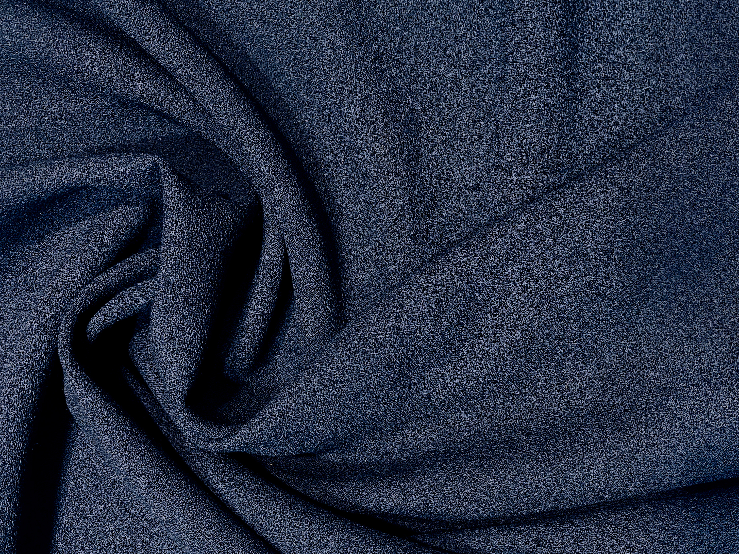 Schurwollcrêpe tintenblau