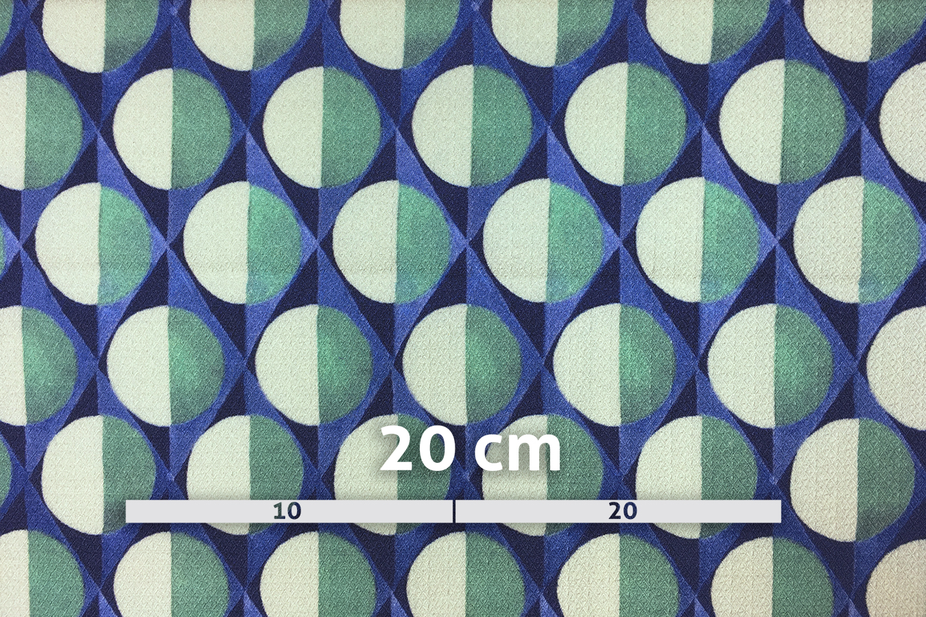 Schurwolle Punktmuster grün-blau