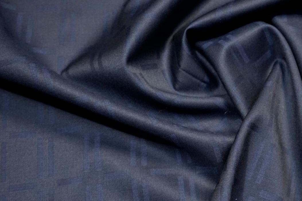 Schurwolle - Jacquard, dunkelblau