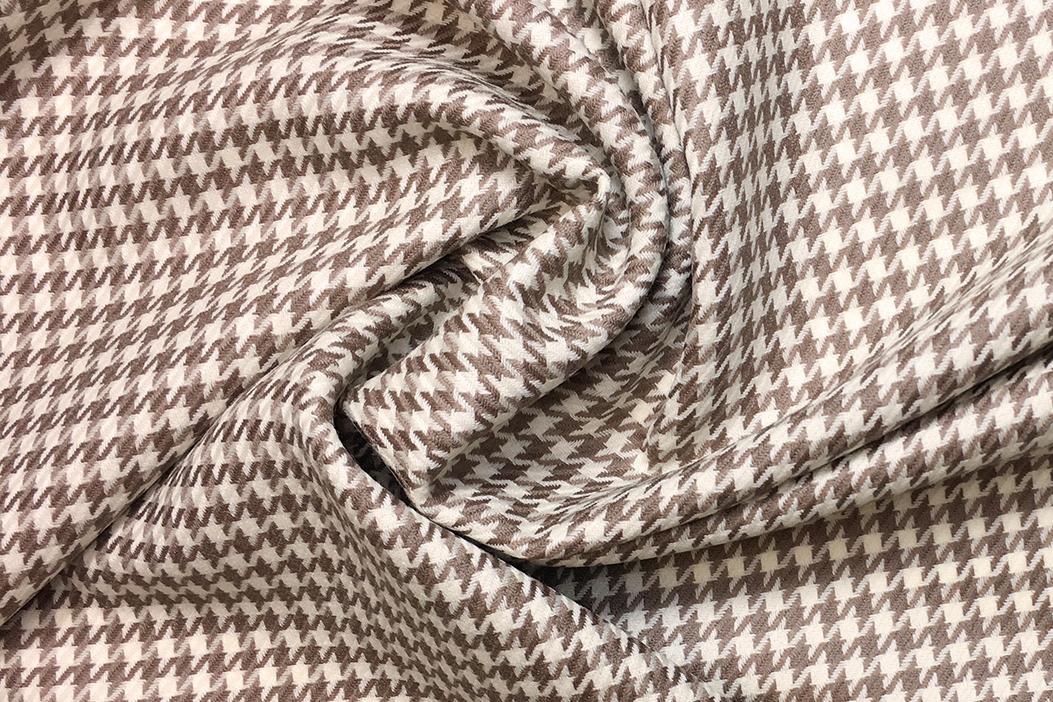 Schurwolle - Hahnentritt beige-ecru