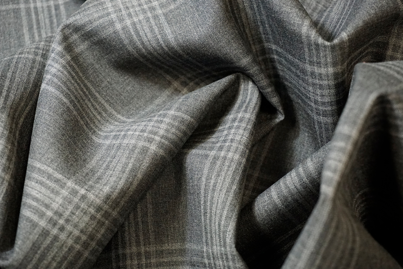 Schurwolle - Überkaro Grautöne