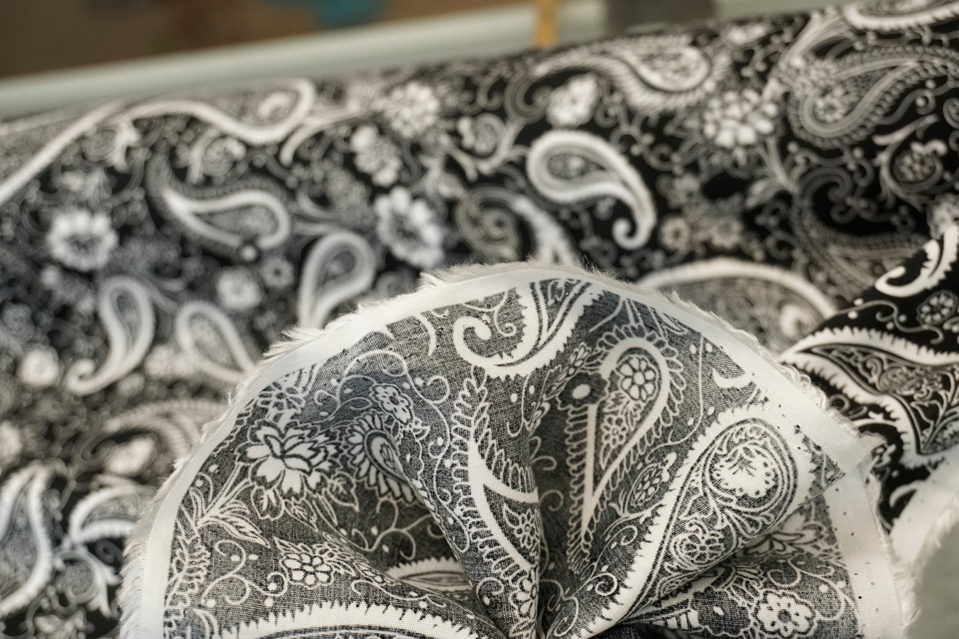 Viskose - Paisley auf schwarz