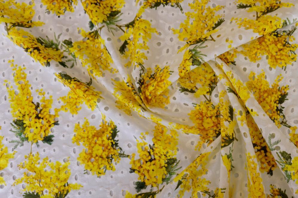 Lochstickerei - Mimosen