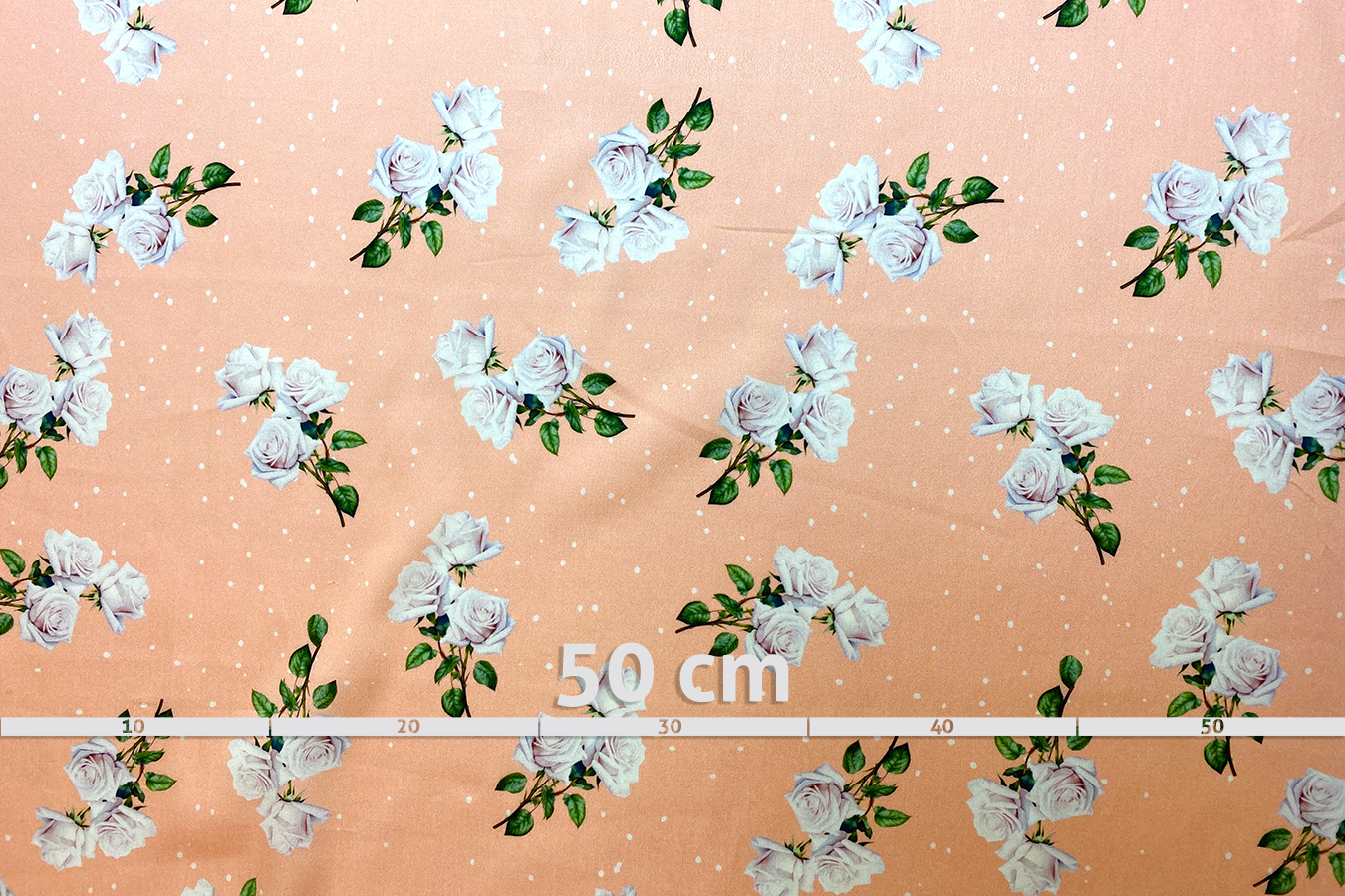 Satinierte Baumwolle - Rosenmuster