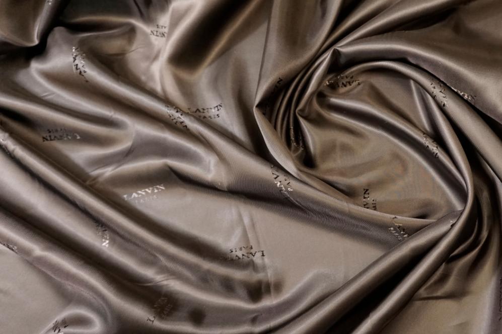 Viskosejacquard - Schriftzug, dunkelbraun