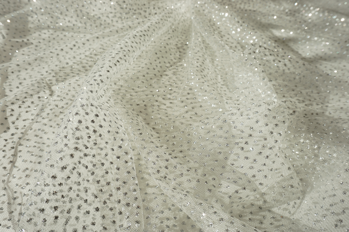 Tüll mit Glitzer - Silber