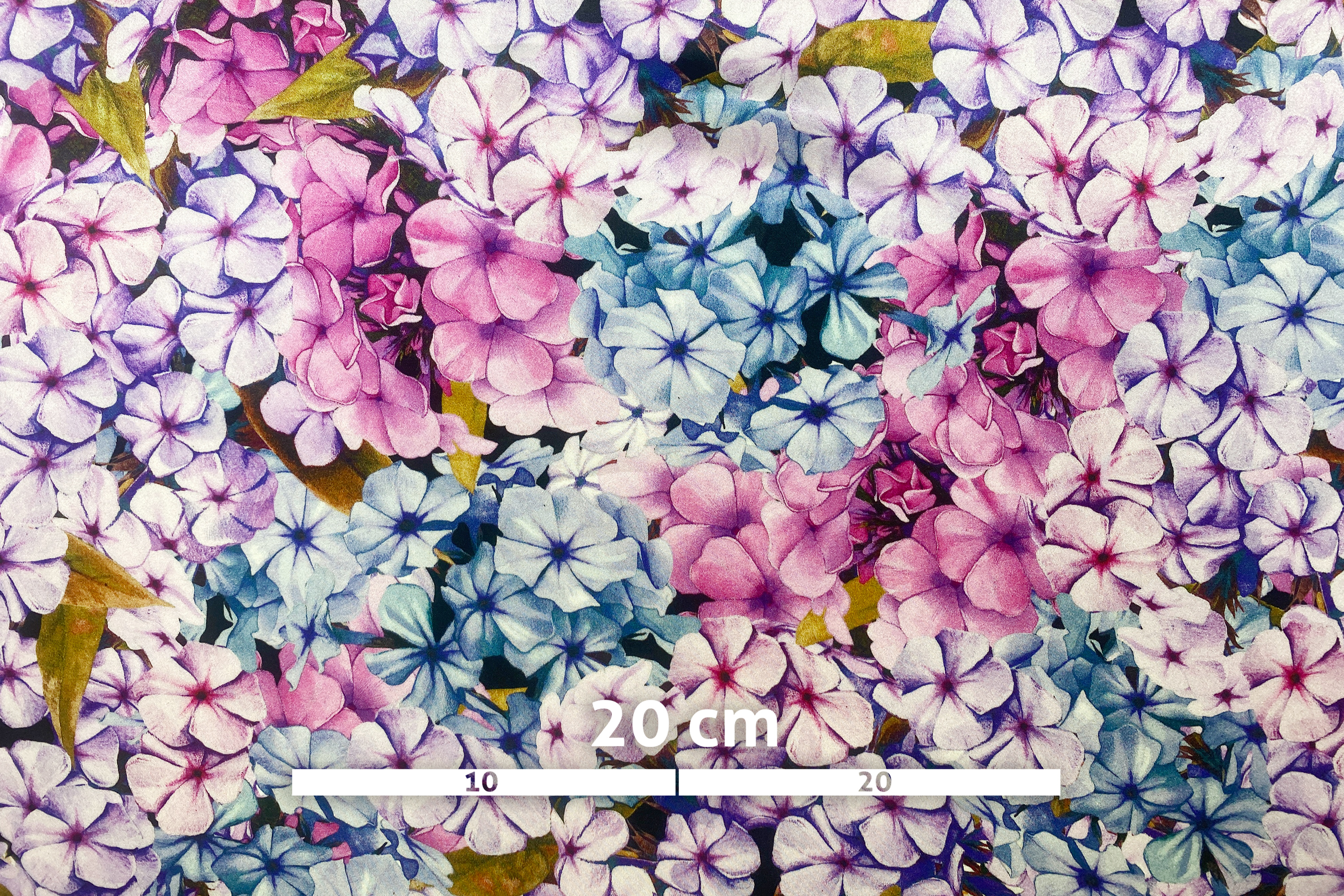 Satin Blüten rose-flieder-blau