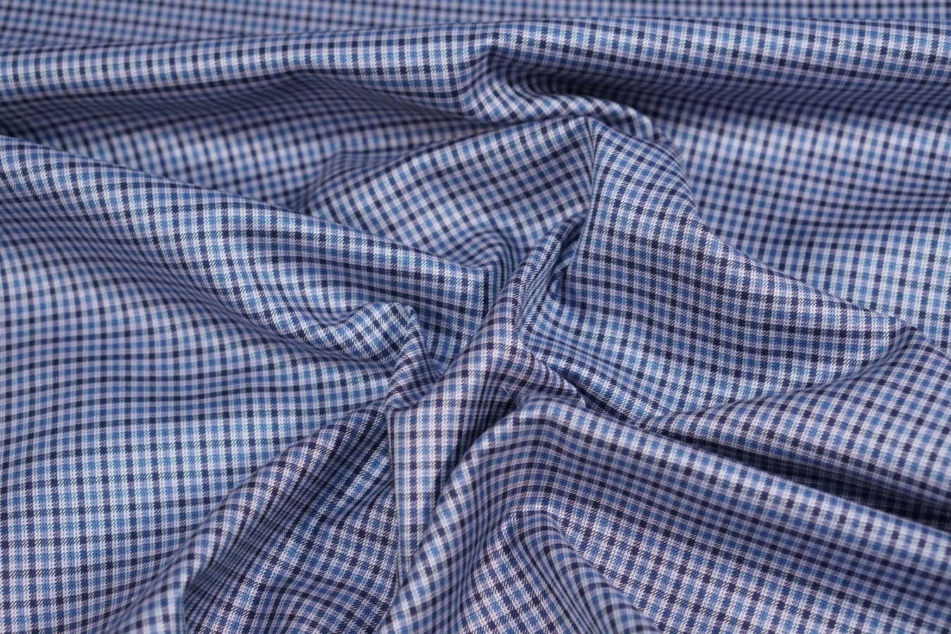 Kostümware Seide - blau/weiß