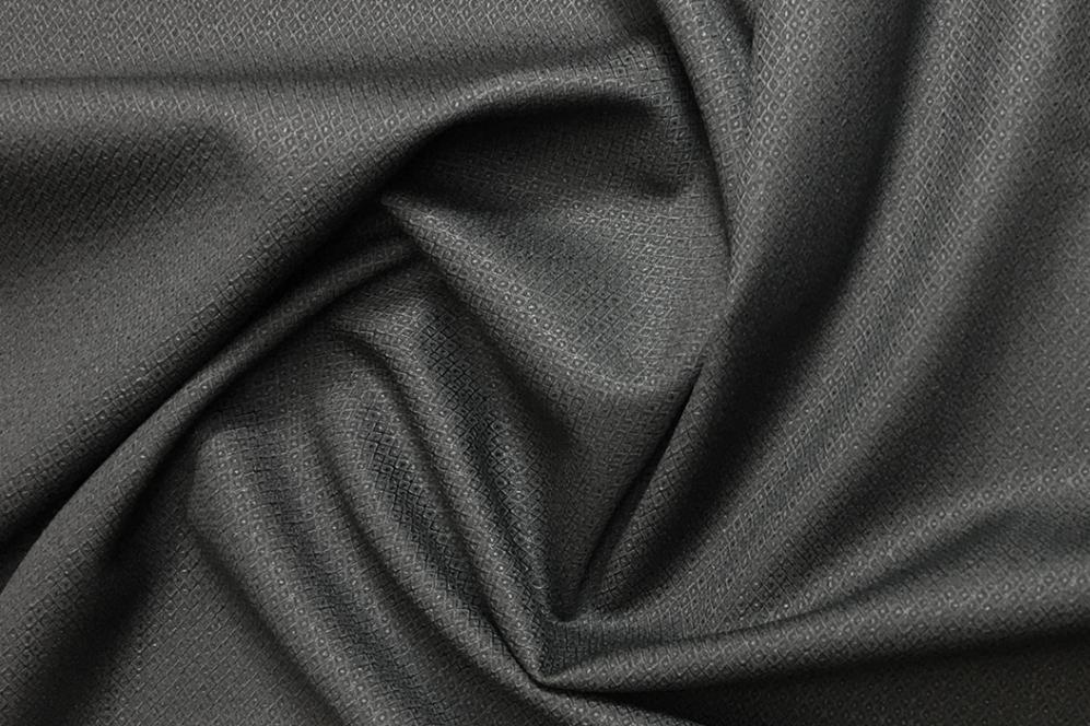 Strukturierte Schurwolle - schwarz