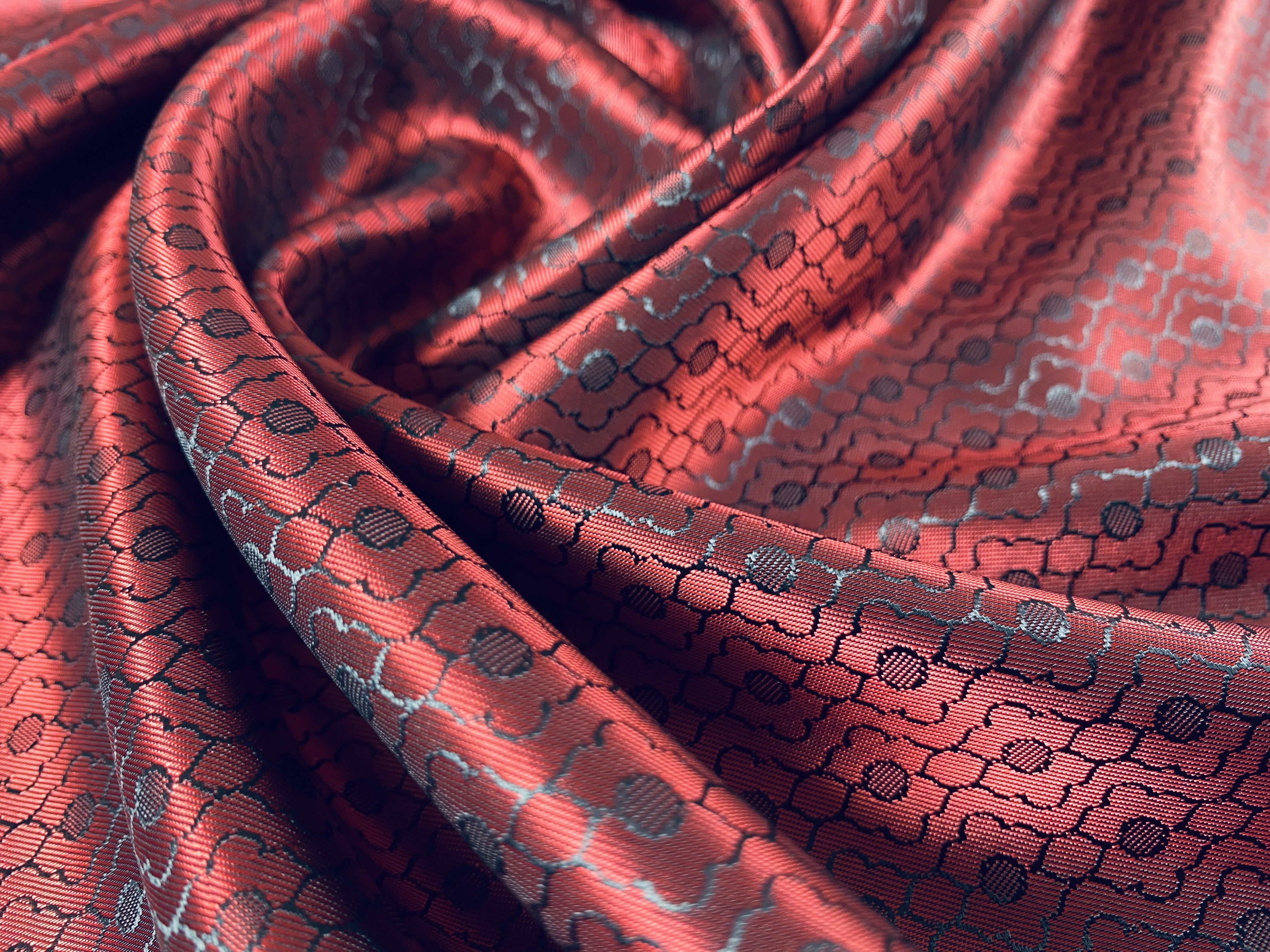 Jacquard Futter rot-schwarz
