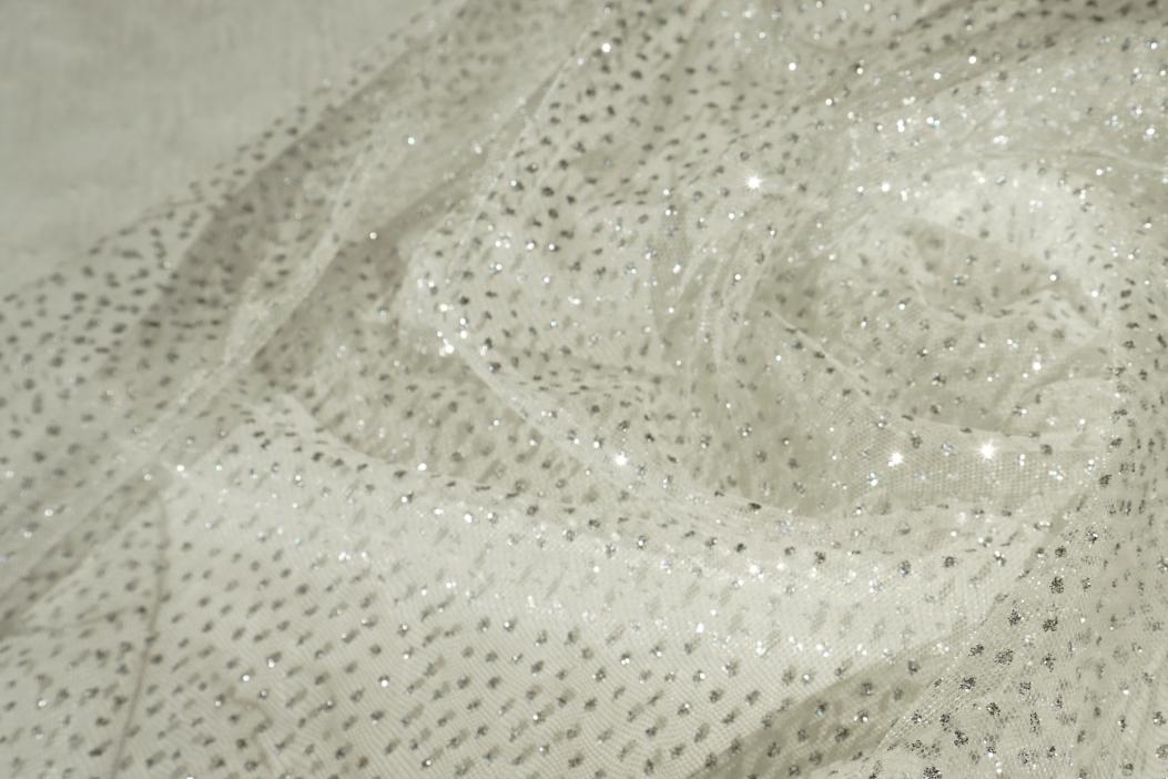 Tüll mit Glitzer - Silber