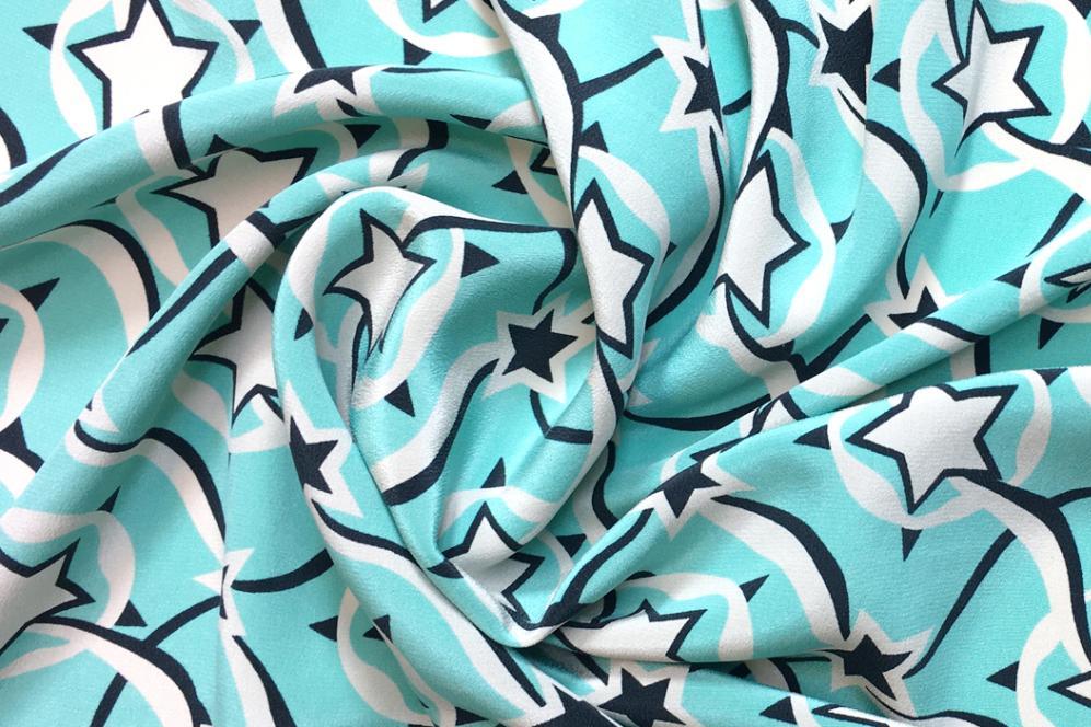 Seidencrêpe - Sternenmuster