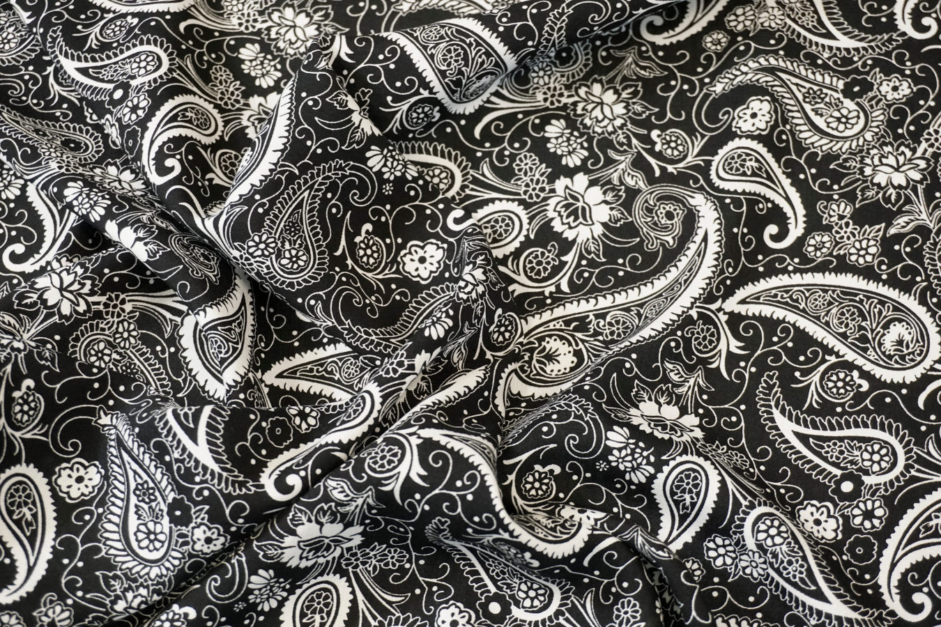 Viskose - Paisley auf schwarz