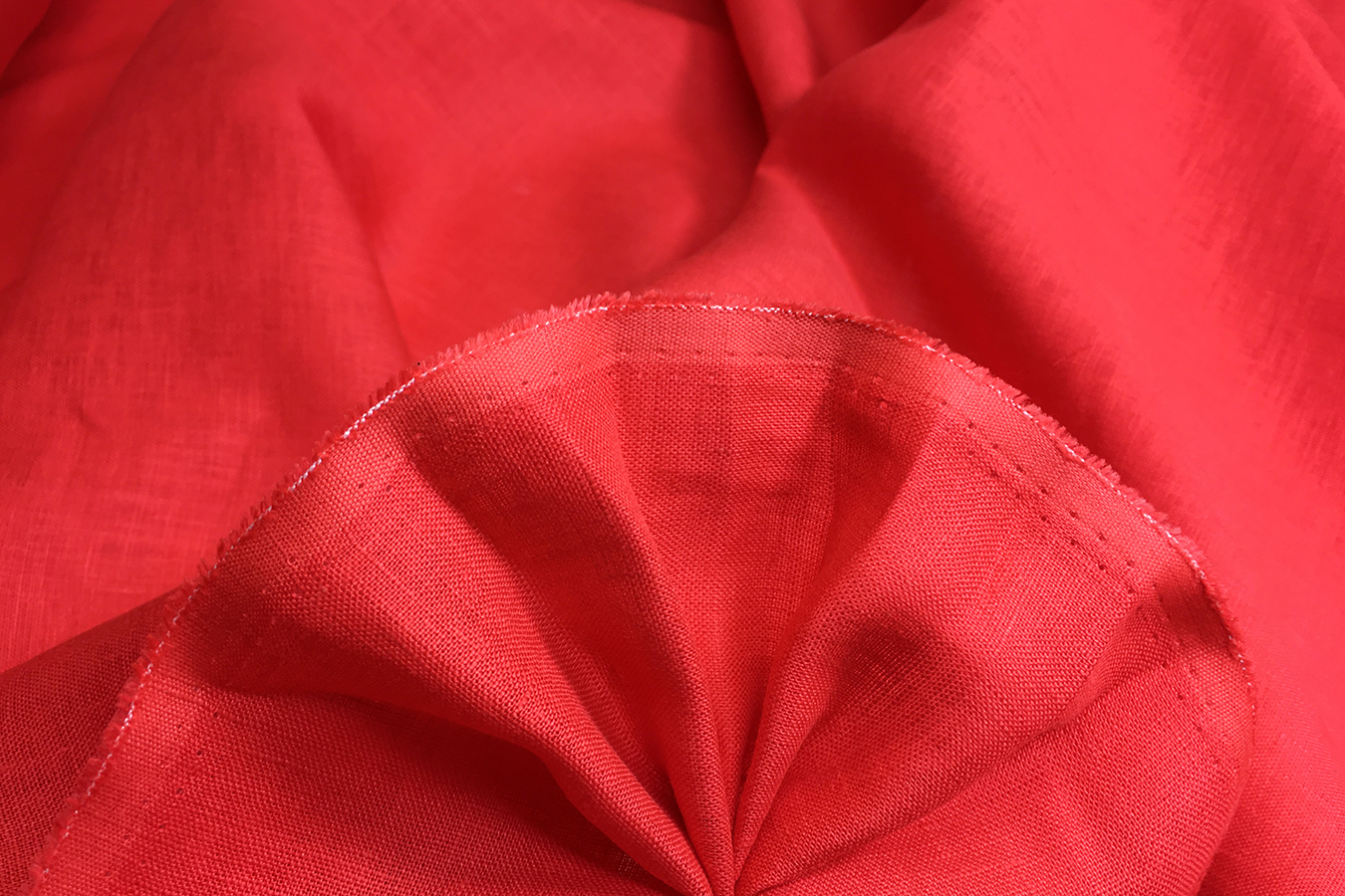 Feinleinen - mohnrot