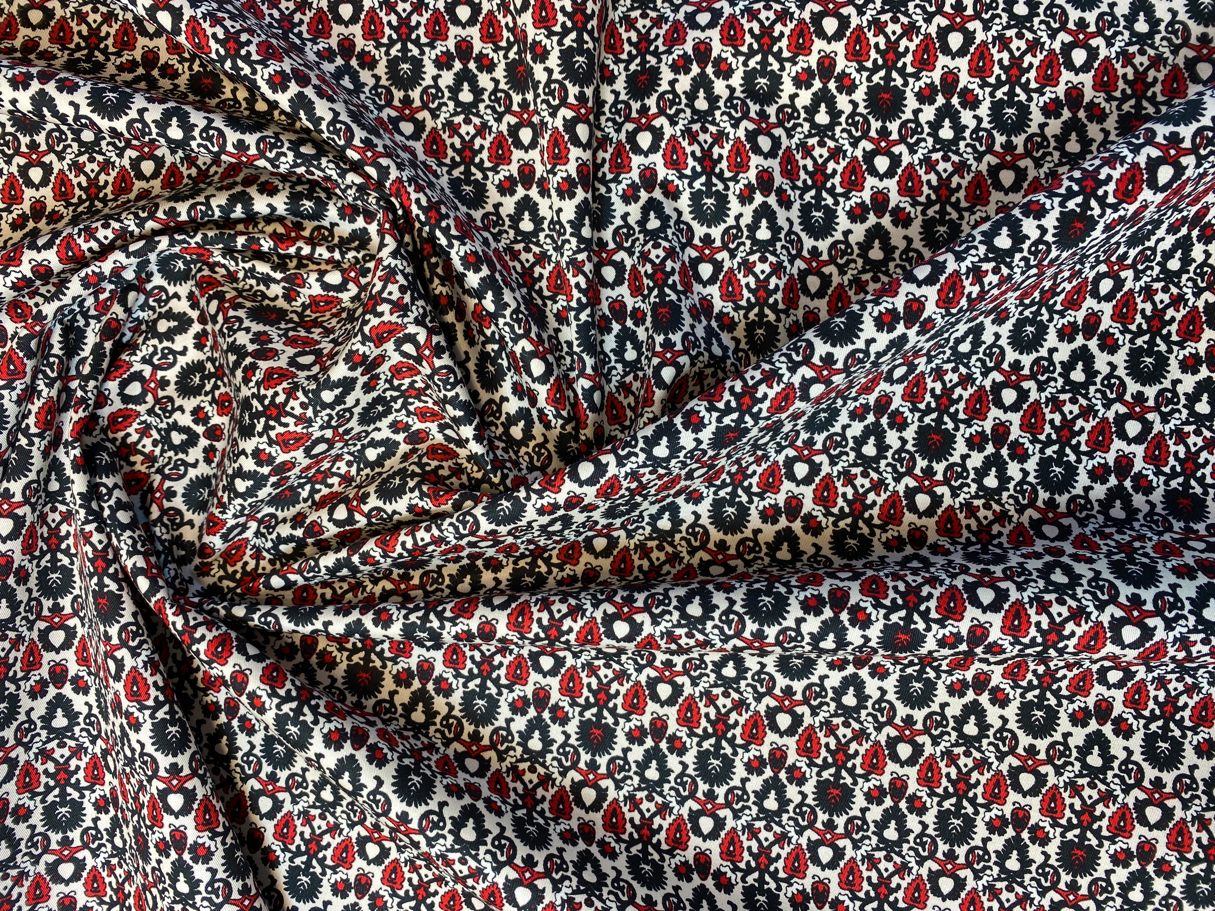 Baumwolle Kleiderware schwarz-rot-beige