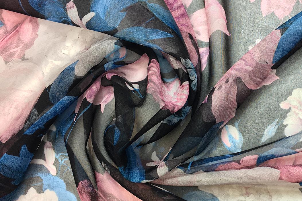 Seidenchiffon - Blüten und Blätter