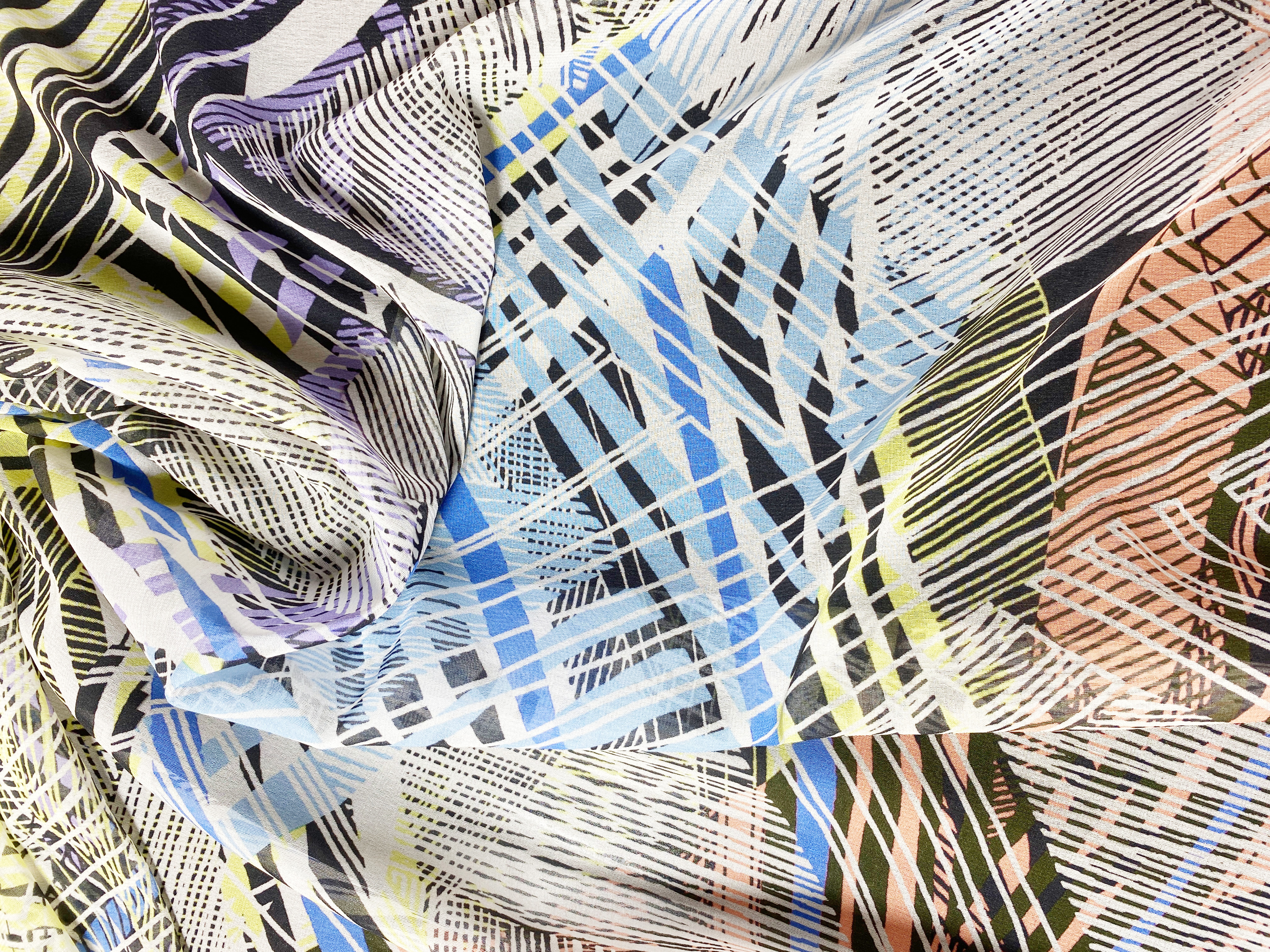 elastischer Chiffon abstraktes Muster