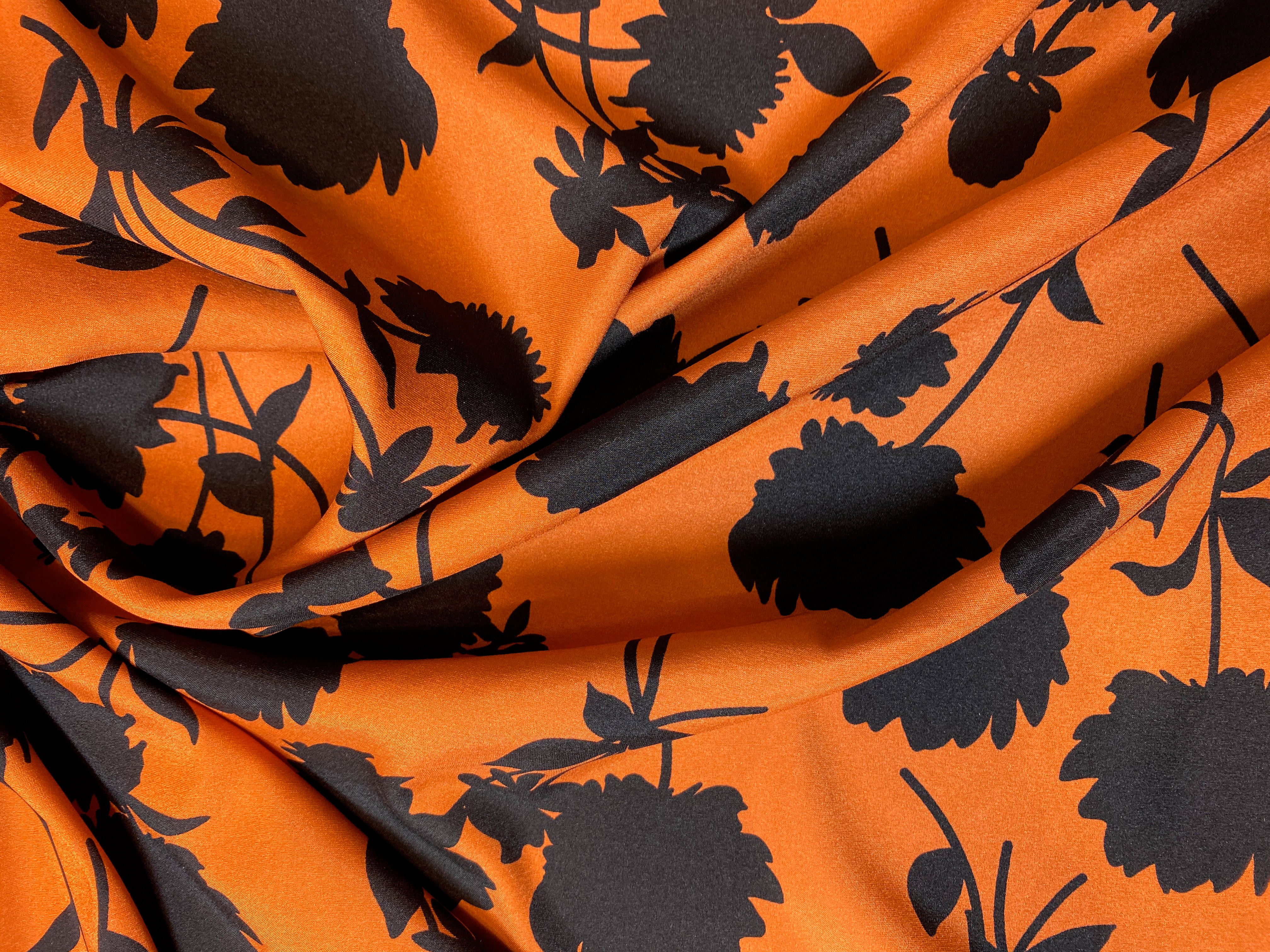 elastik Crepe rost-schwarz