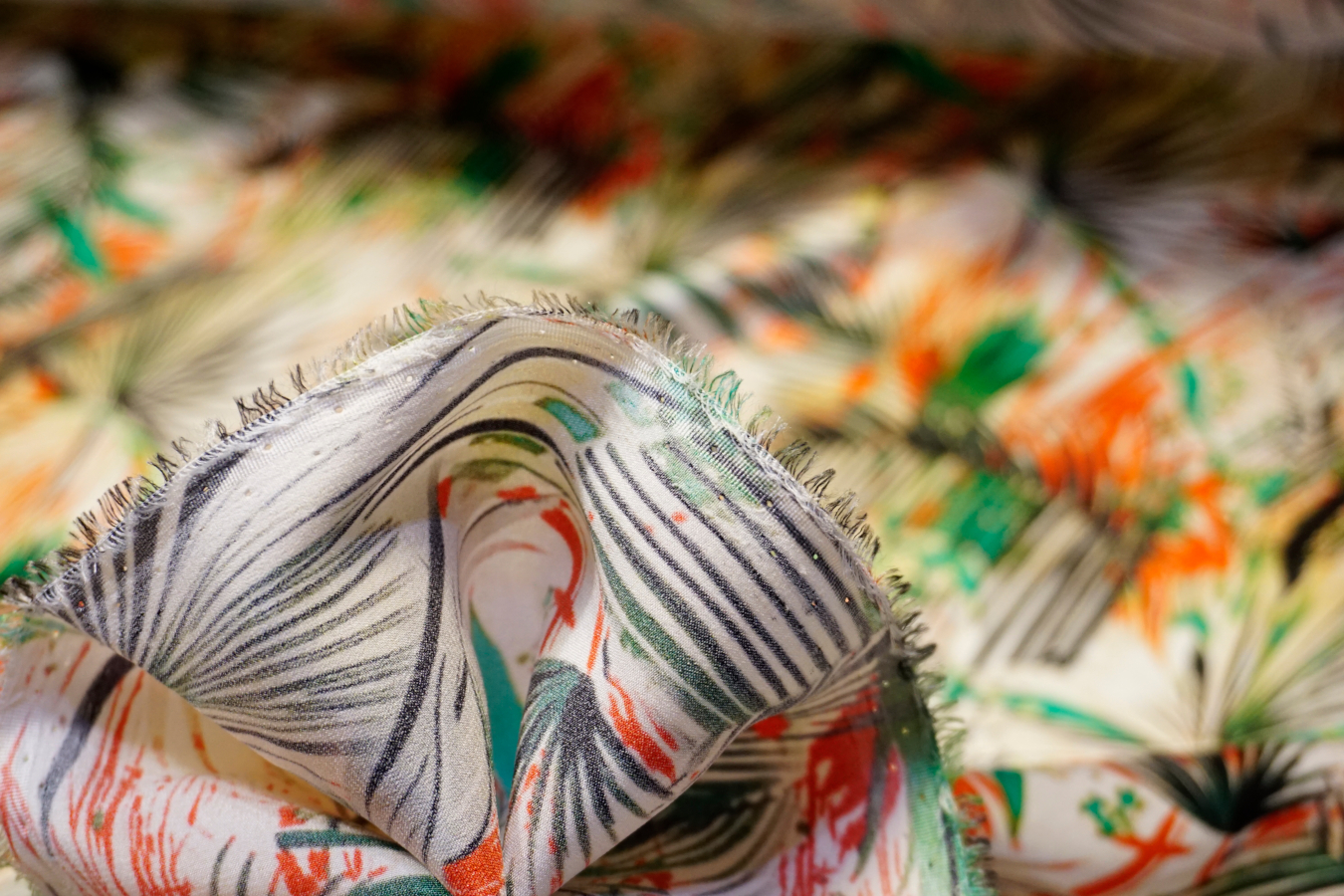 Seidenstretch - Palmenblätter