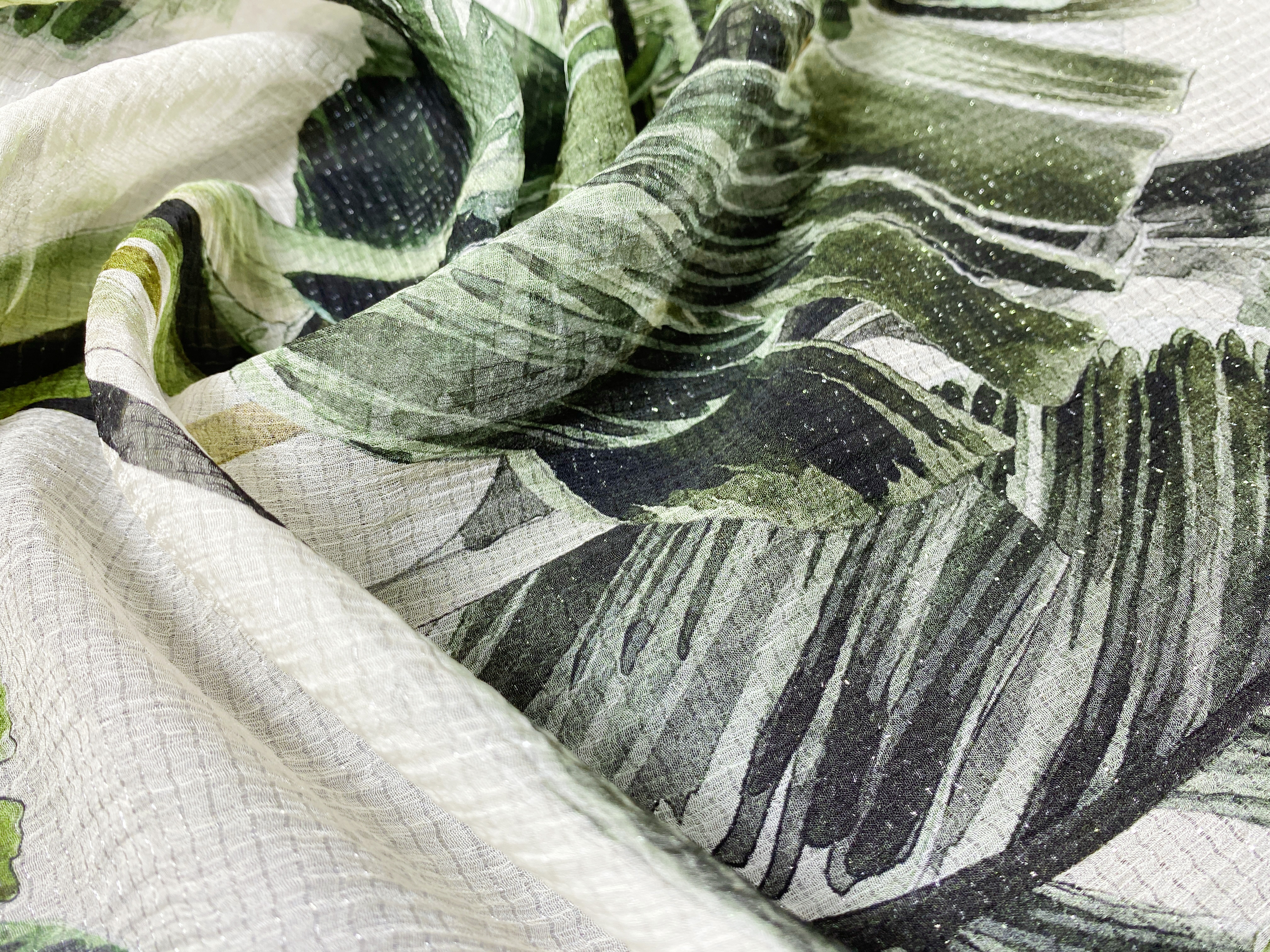 Chiffon Palmblätter mit Glitzer