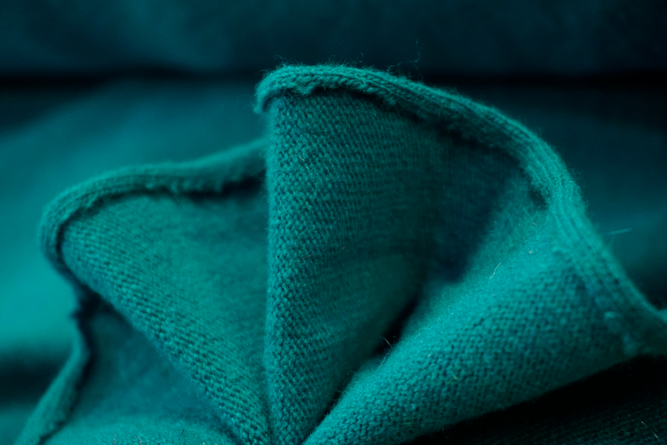 Schurwolljersey mit Kaschmir - blautürkis